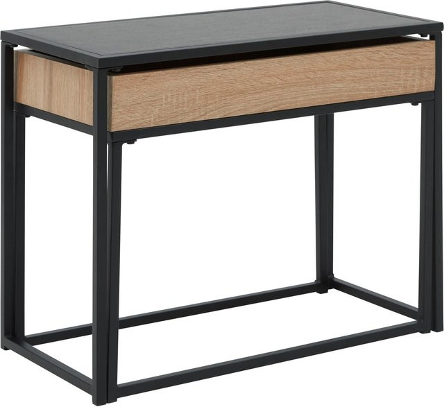 Bessagi Home Couchtisch Ani in Schwarz und Eichefarben mit Stauraum, B/T/H: 60 x 50 x 30 cm - Bild 1