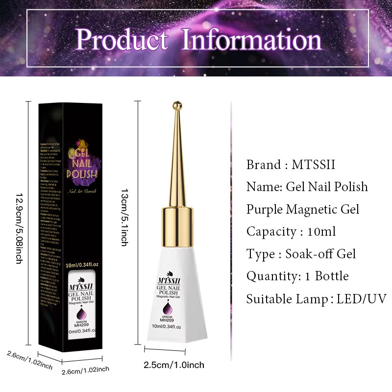 Mtssii Purple Cat Magnetischer Gel-Nagellack, 10 ml, Schimmernd - Bild 6
