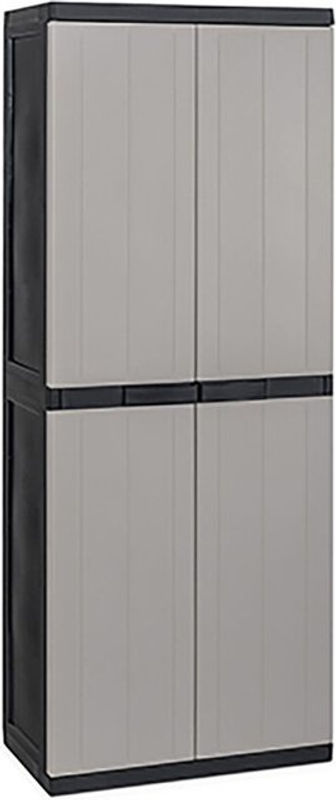 Toomax Kunststoffschrank Grau mit Regalböden B/H/T: 64 x 165 x 37 cm - Bild 5