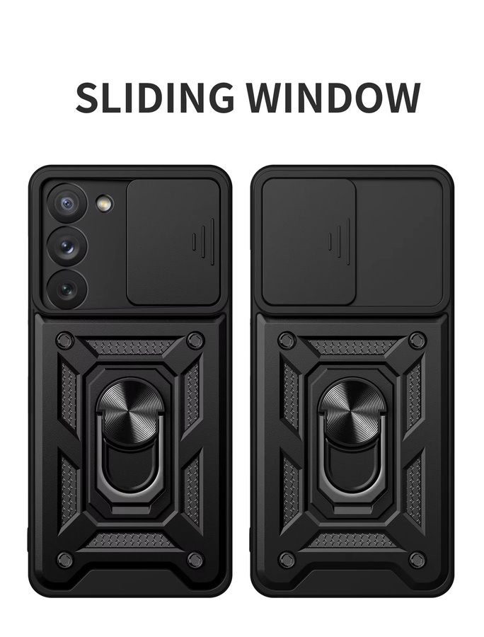 Magnetische Schutzhülle für Samsung Galaxy S23 Plus mit Kamera-Schutz und Ring-Ständer in Schwarz oder Gold - Bild 6