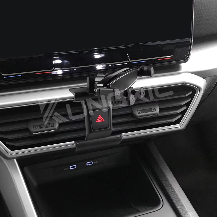 KUNGKIC Handyhalterung mit Schwerkraft-Mechanismus für Cupra Leon, Cupra Ateca und Cupra Formentor, Farbe: Schwarz - Bild 8
