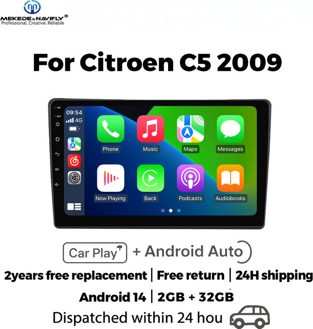 MEKEDE&NAVIFLY Intelligentes Android All-in-one Autoradio mit 10 Zoll Display für Citroen C5 2008-2017, Multimedia Player mit Carplay Stereo, Schwarz - Bild 1