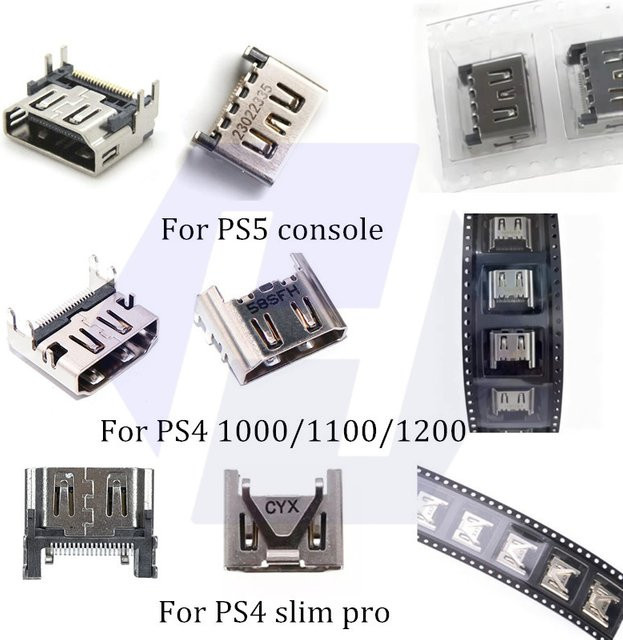 YXTVGAME 10 Stück HDMI-Anschluss Ersatzset für PS5 und PlayStation 4 Slim/Pro/Fat in Silber - Bild 1
