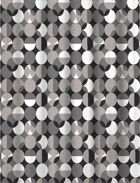 Euroshowers Duschvorhang aus Polyester in Grau mit 12 Ringen und Metallösen, wasserabweisend und antibakteriell, B: 180 cm, H: 200 cm - Bild 1