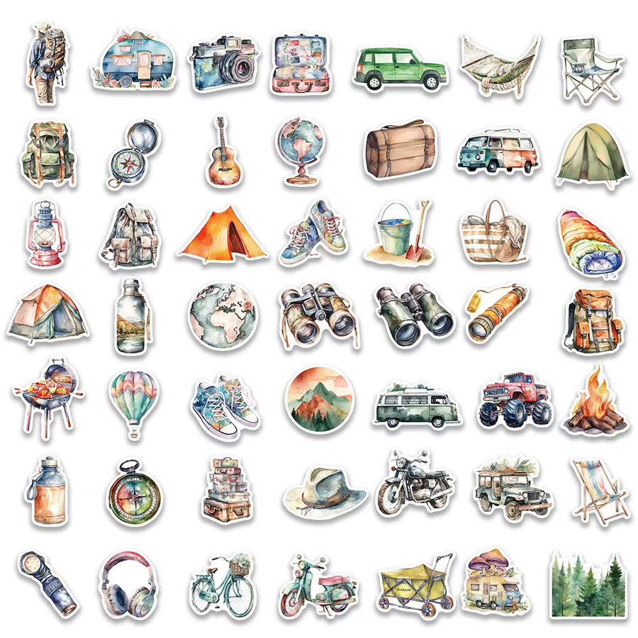 50 Stück wasserfeste Aquarell Graffiti Aufkleber von BulingBulingStickers Shop in Multicolour - Bild 3