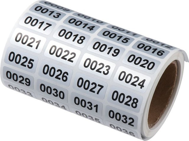 Selbstklebende Zahlenaufkleber 1-2000 für Bestandsaufnahme und Büro, Schwarz und Weiß, Papier - Bild 1