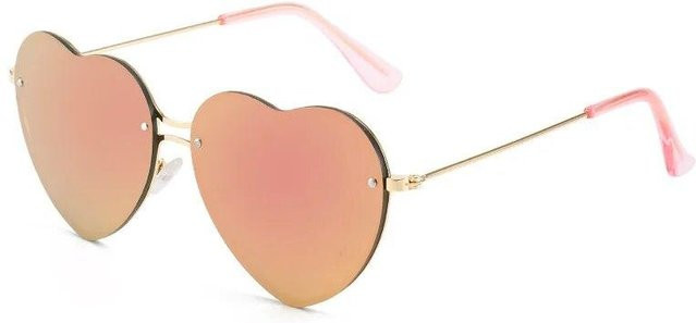 NATAWA Sonnenbrille, randlos, Metall, pink, Damen, herzförmig - Bild 1