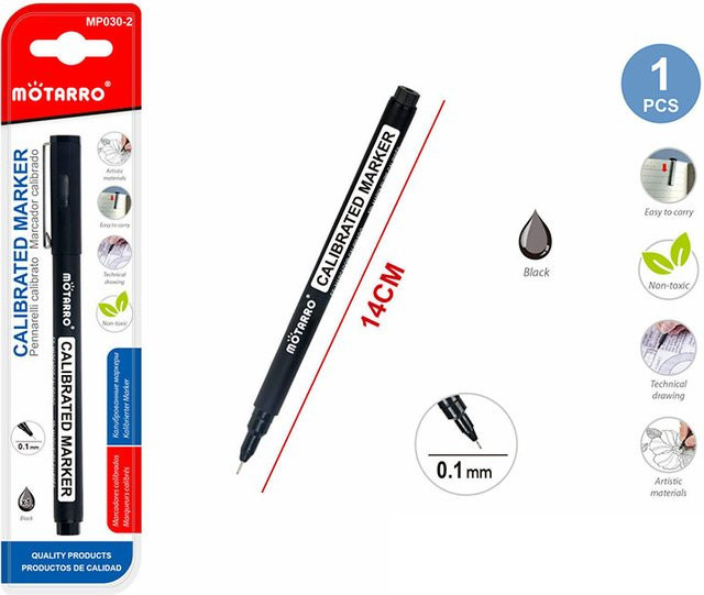 MOTARRO Fineliner ultrafeiner technischer Stift in Schwarz, 0,1 mm wasserfester Liner für Kunstzeichnen, Manga und Ingenieurwesen - Bild 1