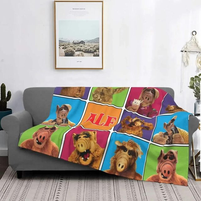 YunhengTechnology ALF Sci-Fi Fleece Decke aus weichem Flanell, Mehrfarbig, B/B: 80 x 120 cm - Bild 1