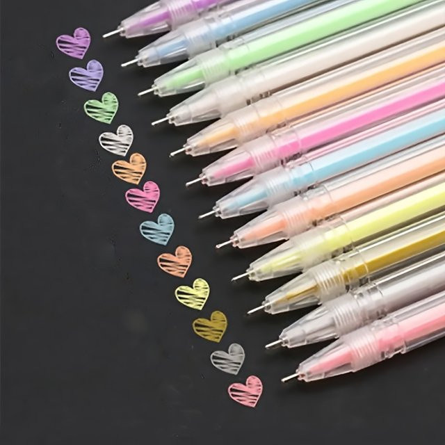 12er Set Textmarker in 12 Farben für DIY-Malerei und Graffiti, feine Nadelstifte für Kartenzeichnung und Markierungen - Bild 1