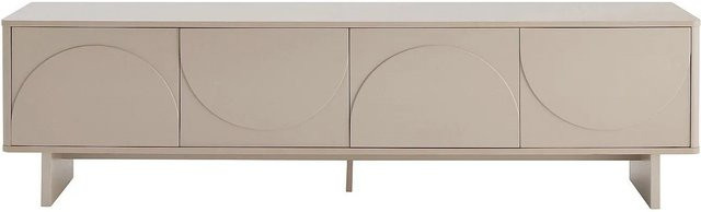 Vente-unique TV-Board Delorina in Beige mit geometrischem Design, B/T/H: 180 x 40 x 50,5 cm - Bild 1