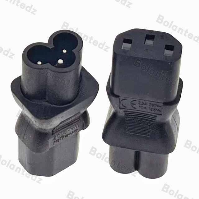 Bolantedz IEC320 C6 auf C13 Steckdose Konverter AC Power Adapter in Schwarz - Bild 1