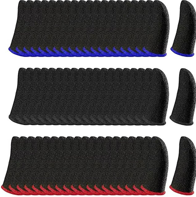 Mrgabwte Gaming Fingertip Abdeckungen für Mobile Games in Schwarz und Rot, atmungsaktive Anti-Slip Finger Hüllen für Gamer - Bild 1