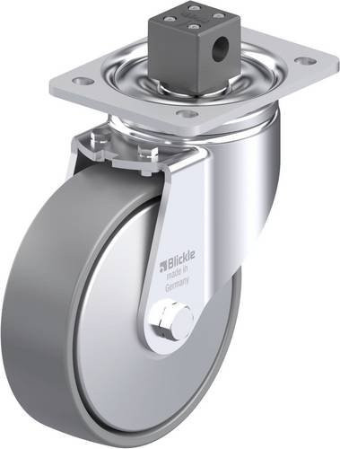 Blickle Stahlblech-Lenkrolle LH-PO 160K-CS13-ELS-FA in Grau mit 160 mm Rad-Durchmesser und 450 kg Tragfähigkeit - Bild 1