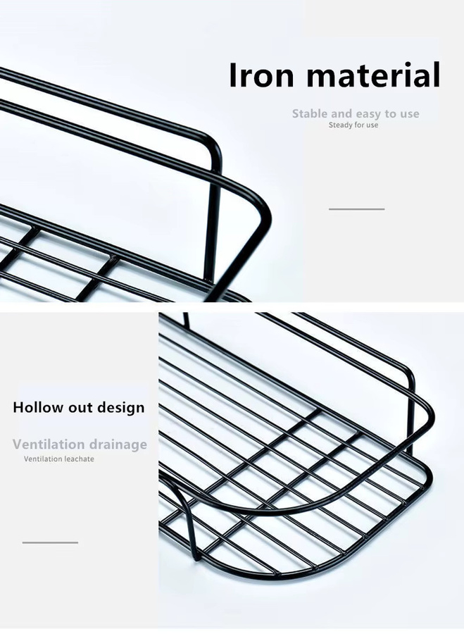 Kitchya Eckregal aus Schmiedeeisen in Weiß gebürstet für Badezimmer und Küche mit 2 Haken - Bild 4