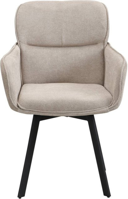 2er-Set Stühle RICO von byLIVING in Schwarz und Taupe mit Metallgestell und Stoffbezug, B/H/T: 61 x 90 x 63 cm - Bild 1