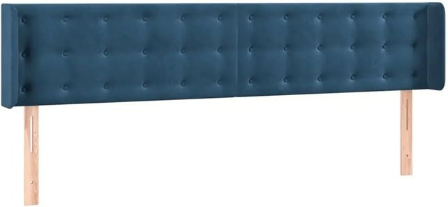 vidaXL LED Kopfteil aus Samt in Dunkelblau mit USB-Ladeport und integrierter Beleuchtung, B/T/H: 163 x 16 x 78-88 cm - Bild 1