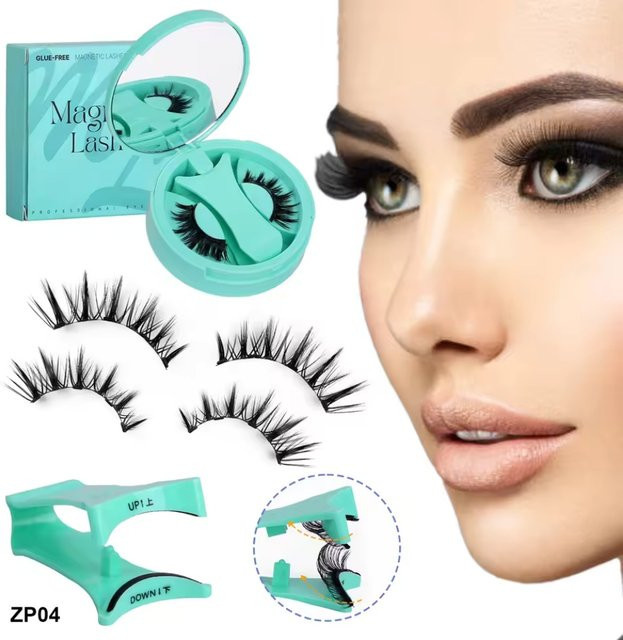 1 Pai Magnetische falsche Wimpern, Natürlich, Unisex - Bild 1
