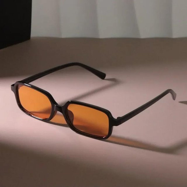 Sonnenbrille, quadratisch, Unisex, Vollrand, Kunststoff, orange, verspiegelt - Bild 1