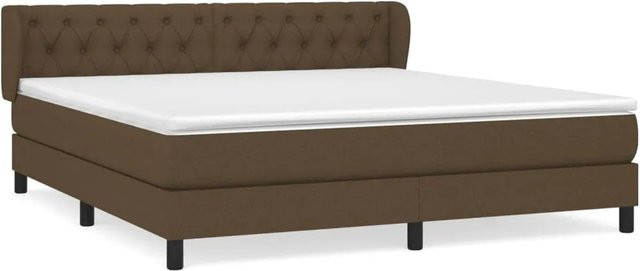 vidaXL Boxspringbett Hybrid mit Matratze und Kopfteil Dunkelbraun B/T/H: 160 x 200 cm - Bild 1