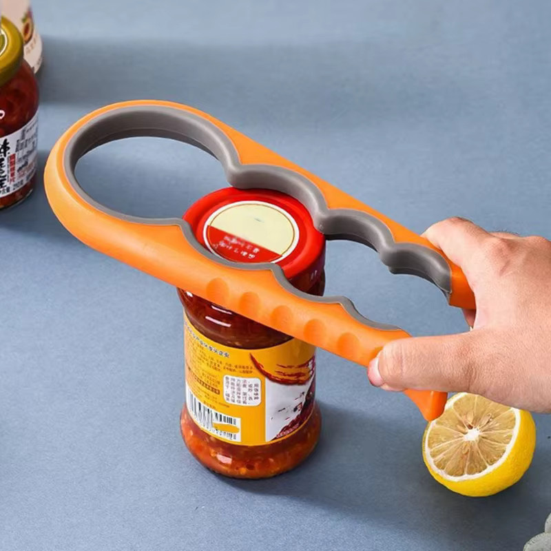 YMOLGA 4-in-1 Küchenöffner Multi-Opener in Schwarz und Orange aus Kunststoff - Bild 1