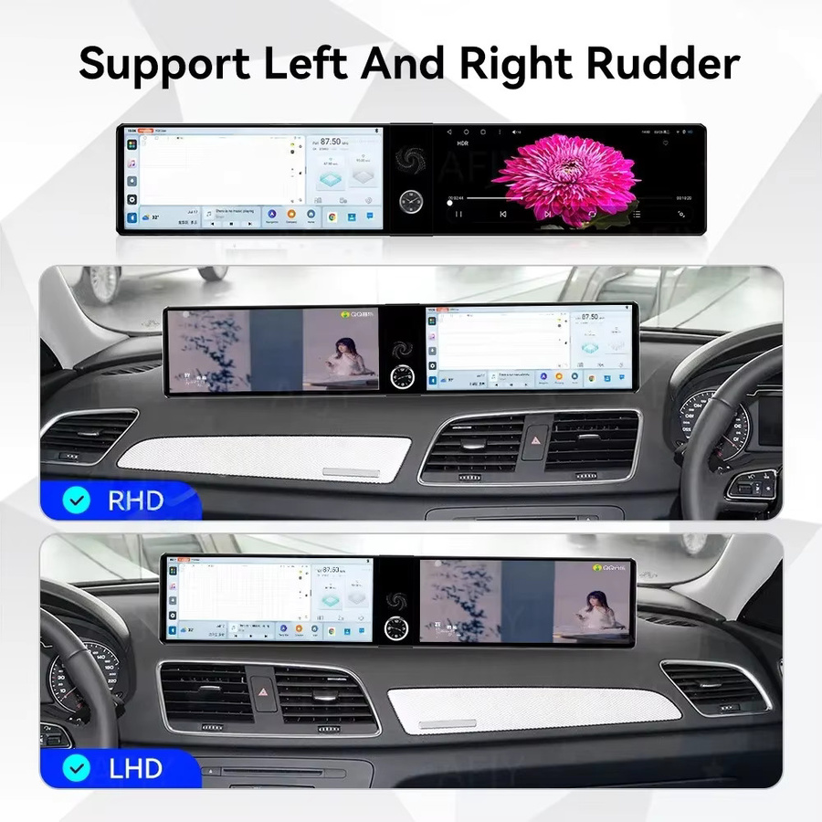 YANFU Android 13 Dual-Screen Autoradio für Audi Q3 2013-2019 mit 12,3 Zoll Display, GPS, WIFI und Carplay in Schwarz - Bild 3