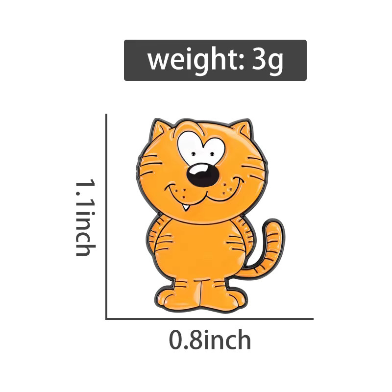 Miss Zoe Anstecknadel Cartoon-Orange-Trib-Katze, Emaille - Bild 2