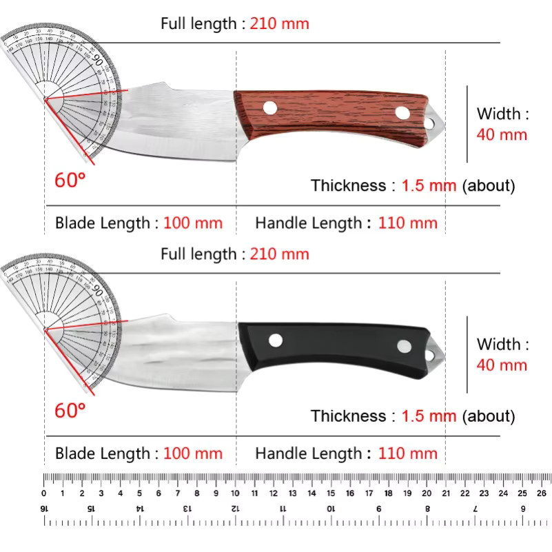 GuanQi BBQ Utility Messer mit Kunststoffgriff und Schutzhülle für Fisch, Obst und Steak - Bild 3