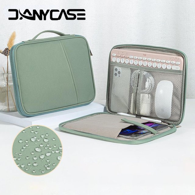 DANYCASE Laptoptasche für 11–13 Zoll, gepolsterte Tablet-Hülle und Tragetasche für iPad, MacBook, Xiaomi, ASUS, Huawei und Lenovo in Weiß und Grau - Bild 1