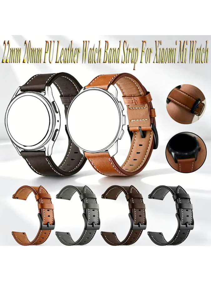 QCTOG Uhrenarmband PU-Leder, Vintage, 22mm, 20mm - Bild 5