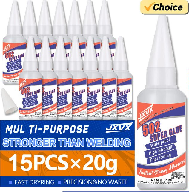 YZAN 502 Superkleber Extra starker Sofortkleber, 15 Stück, transparent, 20 g - Bild 1