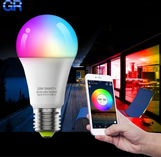 RGB Smart Home LED-Glühbirne E27 mit Musiksynchronisierung, WLAN und BLE 5.0, dimmbar und farbwechselnd - Bild 1