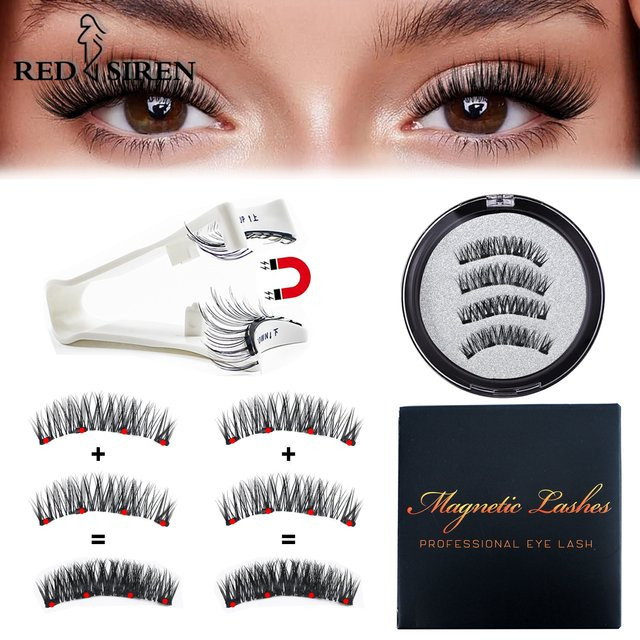 RED SIREN Magnetische Wimpern mit Applikator, Set, klares Band - Bild 1