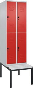 C+P Doppelstock-Spind Classic PLUS Sitzbank mit 2 Abteilen und Sicherheits-Drehriegel, Kunststoff-Sitzfläche, B/T/H: 212,0 x 60,0 x 81,5 cm - Bild 1