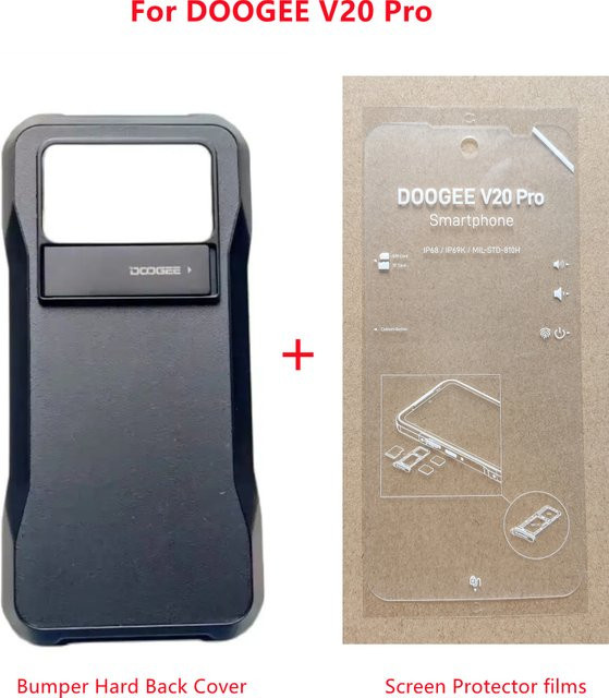 Doogee V20 Pro Stoßfeste Handyhülle Hardcover in Schwarz mit Displayschutz - Bild 1