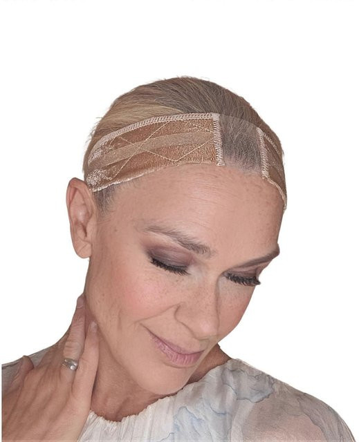 GYROS Perücken-Haltband mit Silikon-Anti-Rutsch-Streifen, Beige Gray, Unisex - Bild 1
