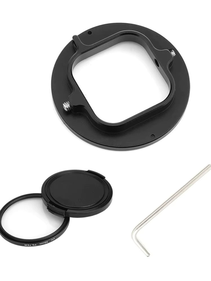 PULUZ UV-Objektivfilter-Adapterring 58mm für GoPro MISSION 1 und 1 PRO in Schwarz - Bild 1