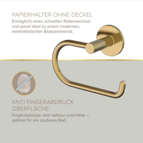 Toilettenpapierhalter LENZ JUNA in Gold aus Metall zur Montage durch Kleben oder Bohren - Bild 3