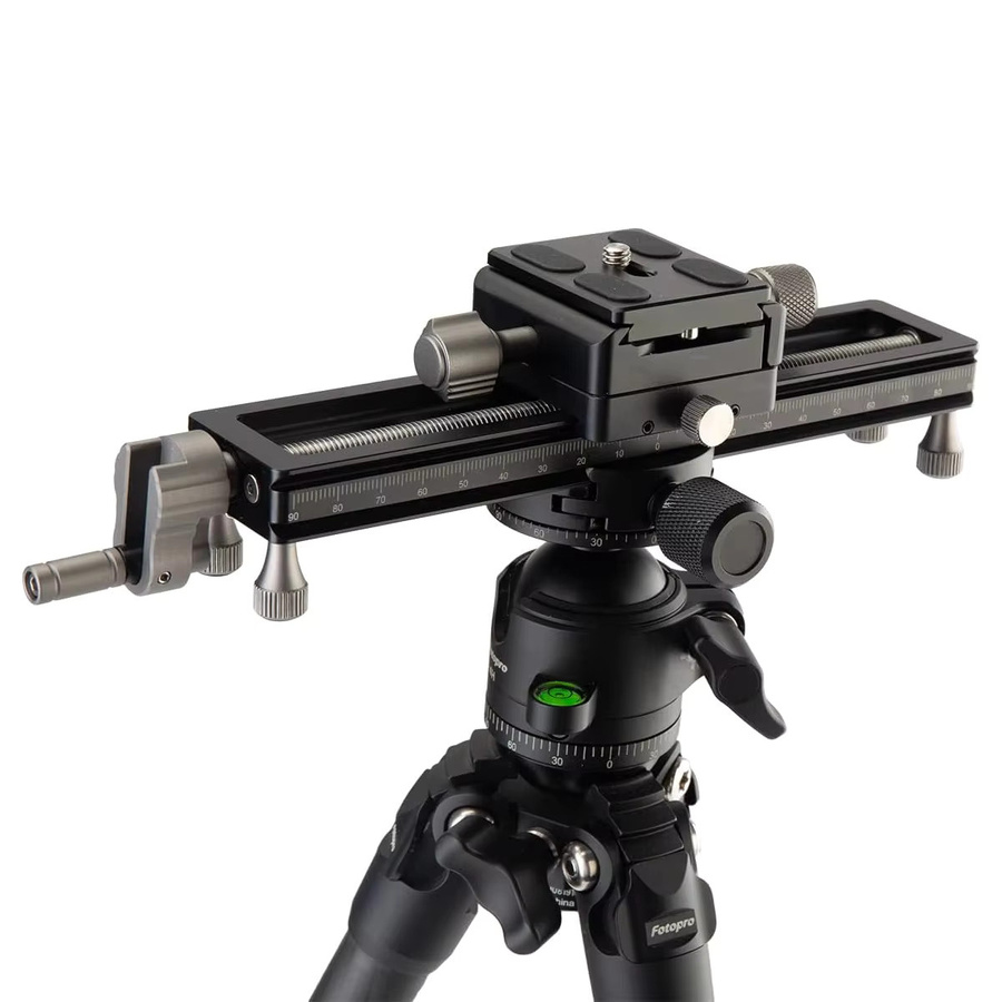 Fotopro FT-100 PRO Makro Fokussierungsschiene Rack Slider für Nahaufnahmen in Schwarz - Bild 1