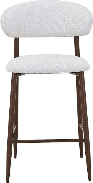 Vente-unique Barhocker Isovaya in Creme mit strukturiertem Stoff und Metallgestell, Höhe: 51 cm - Bild 1