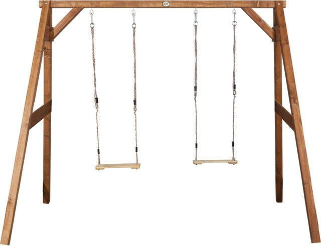 Axi Doppelschaukel aus Hemlock Holz in Braun, B/T/H: 160 x 254 x 207 cm - Bild 1