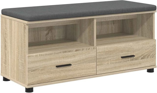 vidaXL Flurbank mit Kissen und Schuhregal in Sonoma-Eiche, B/T/H: 100 x 38 x 46 cm - Bild 1