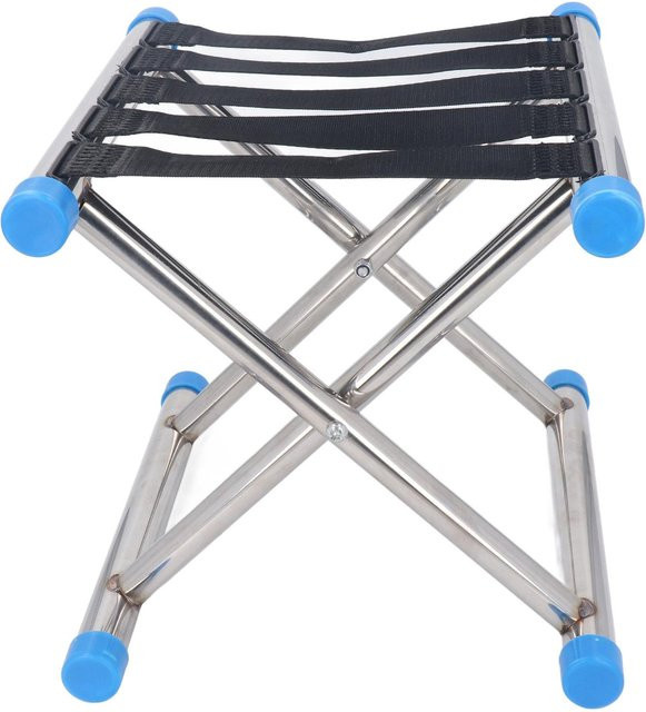Tragbarer Outdoor Falthocker aus Edelstahl und 600D Oxford Stoff in Schwarz mit 60kg Belastbarkeit - Bild 1