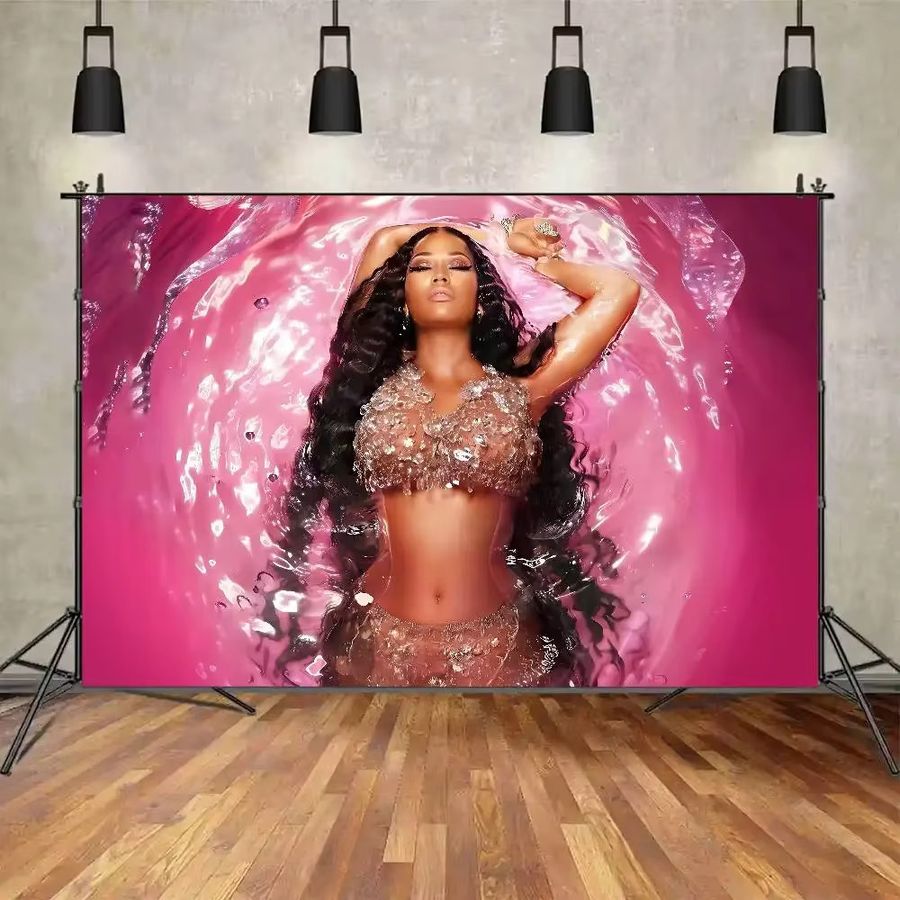 Rastar Dekorations-Tuch Nicki Minaj Fotografie-Hintergrund in Pink für Party, Schlafzimmer und Wohnzimmer - Bild 2