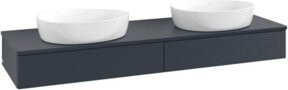 V&B Waschtischunterschrank Antao mit Frontstruktur und Beleuchtung in Blau, B: 160 cm, T: 50 cm - Bild 1