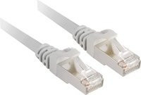 Sharkoon Patchkabel RJ-45 Cat.6 S/FTP Ethernet LAN in Grau und Weiß, Länge: 2,0 m - Bild 1