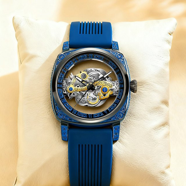 CAROTIF Armbanduhr Quarz, blaues Band, Herren - Bild 1
