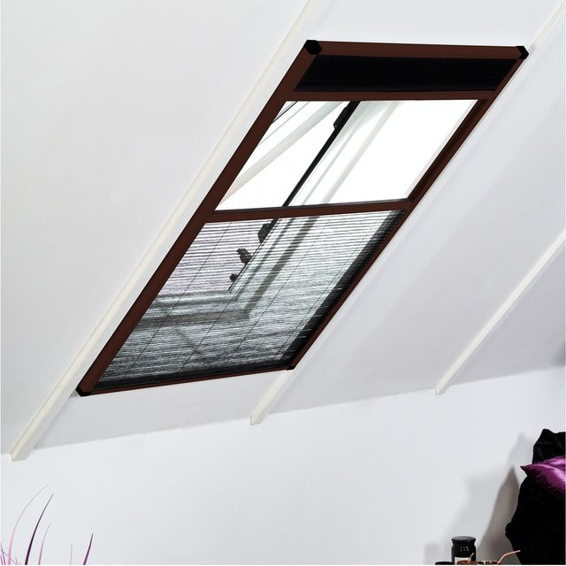 Hecht International Insektenschutz-Plissee für Kombi-Dachfenster, Farbe: Braun, B/H: 110 x 160 cm - Bild 1