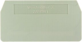 Weidmüller Abschlussplatte ZAP/TW 1 in Beige und Grau, B/H/T: 5,95 x 3,05 x 0,2 cm, 50 Stück - Bild 1