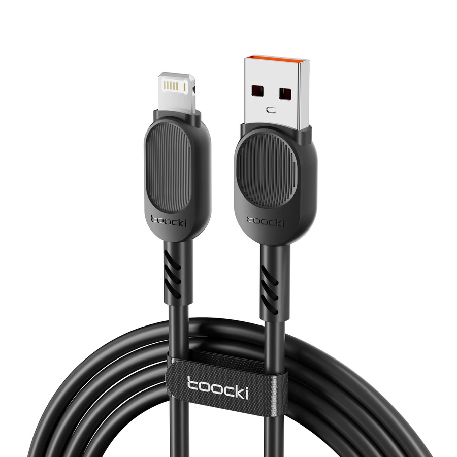 Toocki USB-auf-Lightning-Schnellladekabel für iPhone und iPad, Datenkabel mit Beleuchtung, Schwarz oder Weiß - Bild 3